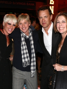 Ellen DeGeneres celebrates her birthday with Pink, Tom Hanks, and Rita Wilson
