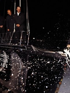 Salma Hayek helps christen PUMA’s Ocean Racing Boat, Boston 