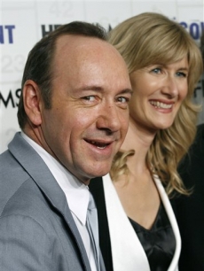 Kevin Spacey and Laura Dern pose on the red carpet in NYC 