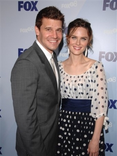 David Boreanaz and Emily Deschanel from ‘Bones’ at the Fox upfronts, May 15, 2008 