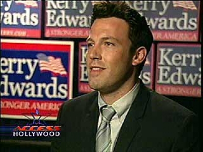 Ben attends a John Kerry/John Edwards rally (2004)