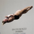 Brittany Viola dives during the US Olympics Diving Trials, June 18, 2008 