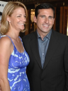 Steve Carell and Nancy Walls at a charity screening of ‘Get Smart’ in Boston