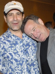 Robin Williams and Tony Shalhoub at a press conference for ‘Campaign For a New G.I. Bill’