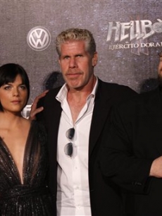 Director Guillermo del Toro with Doug Jones, Selma Blair, and Ron Perlman in Mexico City to promote their film ‘Hellboy’