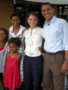 Maria Menounos with Barack Obama, wife Michelle and daughters Malia and Sasha