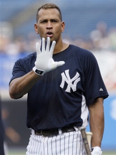 Alex Rodriguez heads for batting practice before a game, July 8, 2008 