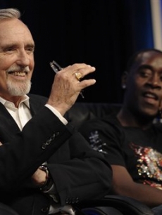 Dennis Hopper and Don Cheadle speak at a TCA panel in LA, July 11, 2008 
