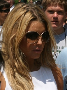 Jessica Simpson watches boyfriend Tony Romo at the American Century Championship golf tournament