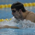 Michael Phelps of the United States trains at the Beijing 2008 Olympics in Beijing, August 4, 2008