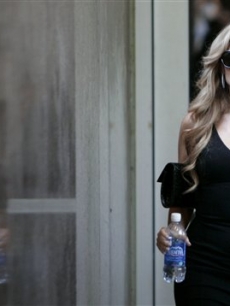 Denise Richards, former wife of actor Charlie Sheen, leaving the Los Angeles County courthouse