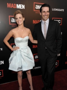 January Jones and Jon Hamm at the Season 2 premiere of ‘Mad Men’ in LA