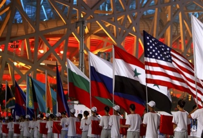 Beijing Flags Opening Ceremonies rehearsal