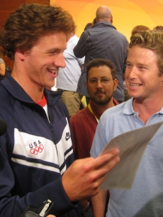 Billy shows Ryan Lochte Amanda’s PETA ad