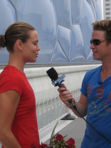 Natalie Coughlin and Billy Bush