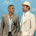 George Clooney and Brad Pitt at the Venice Film Festival for ‘Burn After Reading’