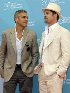 George Clooney and Brad Pitt at the Venice Film Festival for ‘Burn After Reading’
