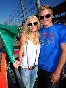 Heidi Montag and Spencer Pratt at the NASCAR Sprint Cup Series Pepsi 500 in Fontana