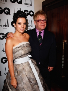Lily Allen and Elton John at the GQ Men of the Year Awards in London