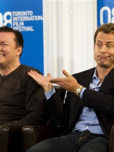 Ricky Gervais and Greg Kinnear talk up their latest, ‘Ghost Town,’ at the Toronto Film Festival