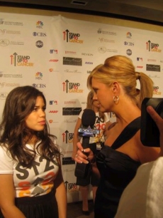Nancy interviews America Ferrera at the ‘Stand Up 2 Cancer’ event