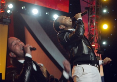 John Legend performs during the Democratic National Convention in Denver