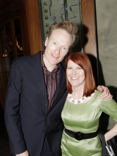 Conan O’Brien and Kate Flannery at the NBCU Pre-Emmy Party at Spago