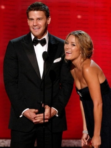 ‘Bones’ star David Boreanaz and ‘Hills’ star Lauren Conrad onstage at The Emmy Awards