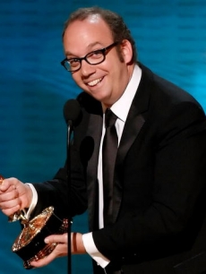 Paul Giamatti with the Emmy for Best Actor in a Miniseries or Movie for ‘John Adams’