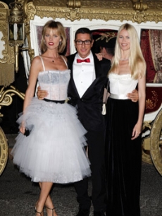 Eva Herzigova, Stefano Dolce and Claudia Schiffer, arrive to D&G’s Milan Spring 2009 after-party