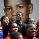 Denzel Washington greets a group of children from the Boys & Girls Club of America