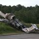 The wreckage of a Learjet that was carrying Travis Barker, DJ AM and four others