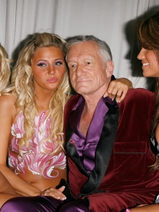Hugh Hefner with Twins