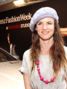 Juliette Lewis grins at Mercedes-Benz Fashion Week