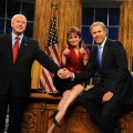 Darrell Hammond as John McCain, Tina Fey as Sarah Palin and Will Ferrell as President Bush on ‘Thursday Night Live’