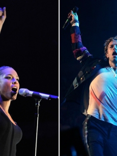 Alicia Keys and Chris Martin of Coldplay
