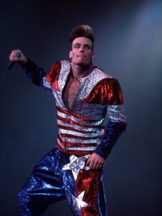 Vanilla Ice performs on stage in 1991, around the time he was dating Madonna 
