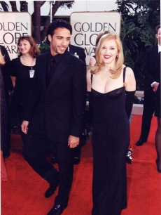 Madonna and Carlos Leon at the 1997 Golden Globe Awards in Los Angeles 