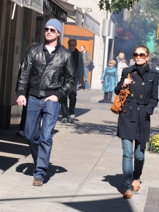 Eric Dane and Rebecca Gayheart walk on Madison Avenue, October 17, 2008 