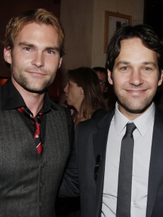 Seann William Scott and Paul Rudd pose at the afterparty for the premiere of Universal’s ‘Role Models’ at the Napa Valley Grille in Los Angeles