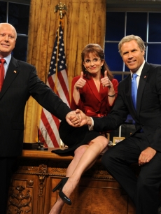 Darrell Hammond as John McCain, Tina Fey as Sarah Palin and Will Ferrell as President Bush on ‘Thursday Night Live’