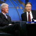 Jon laughs with President Bill Clinton