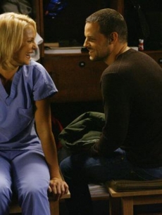 Dr. Alex Karev (Justin Chambers) and Dr. Izzie Stevens (Katherine Heigl) on “Grey’s Anatomy” 