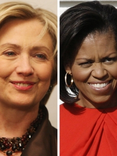 Hillary Clinton and Michelle Obama