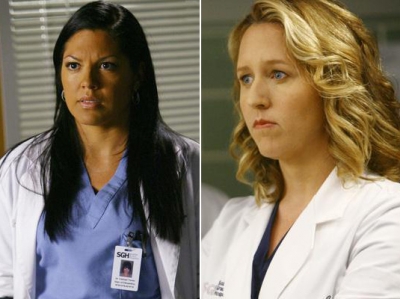 Callie Torres (Sara Ramirez) and Erica Hahn (Brooke Smith) on ‘Grey’s Anatomy’