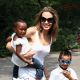 Zahara Jolie-Pitt, Angelina Jolie and Maddox Jolie-Pitt visit the Central Park Carousel in New York City on August 25, 2007
