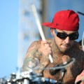 Travis Barker performs during the celebration of the launch of T-Mobile in South Carolina at T-Mobile Boulevard
