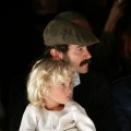 Jason Lee and son Pilot Inspektor Riesgraf Lee at Mercedes Benz Fashion Week