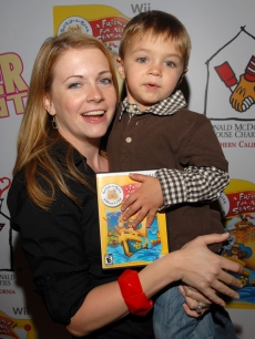 Melissa Joan Hart and son Mason attend the Build-A-Bear Wii party in Hollywood