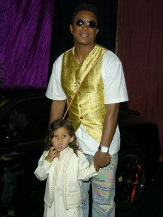 Jermaine Jackson and son Jermajesty at the Motown 45 anniversary celebration in 2004